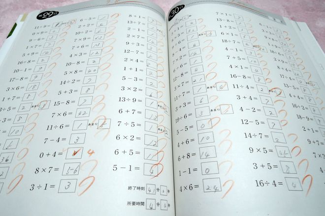 高齢者の母がボケ防止に計算ドリル本に挑戦