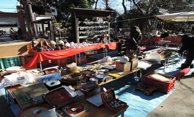 越谷 香取神社 骨董市